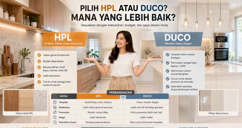 Pilih finishing Duco atau HPL !!??